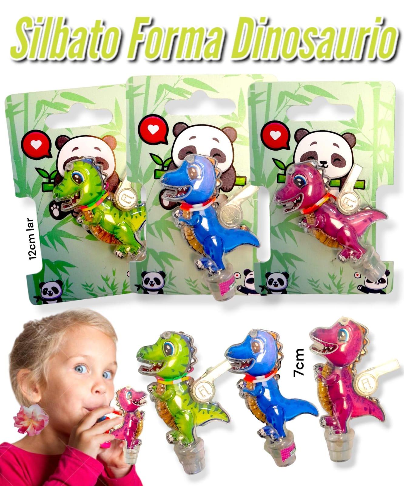 Silbato Forma Dinosaurio Con Exhibidor de Carton 